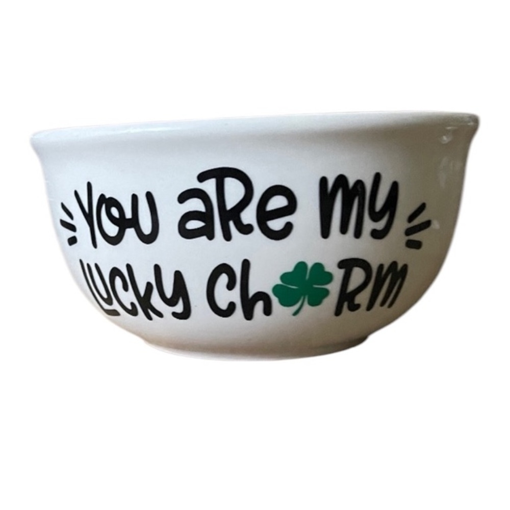 Royal Norfolk " You Are My Lucky Charm " Charm - Ceramic Cereal Bowl